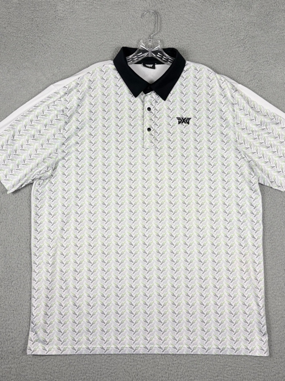 PXG Polo Shirt Men’sWhite Saguaro Perforated